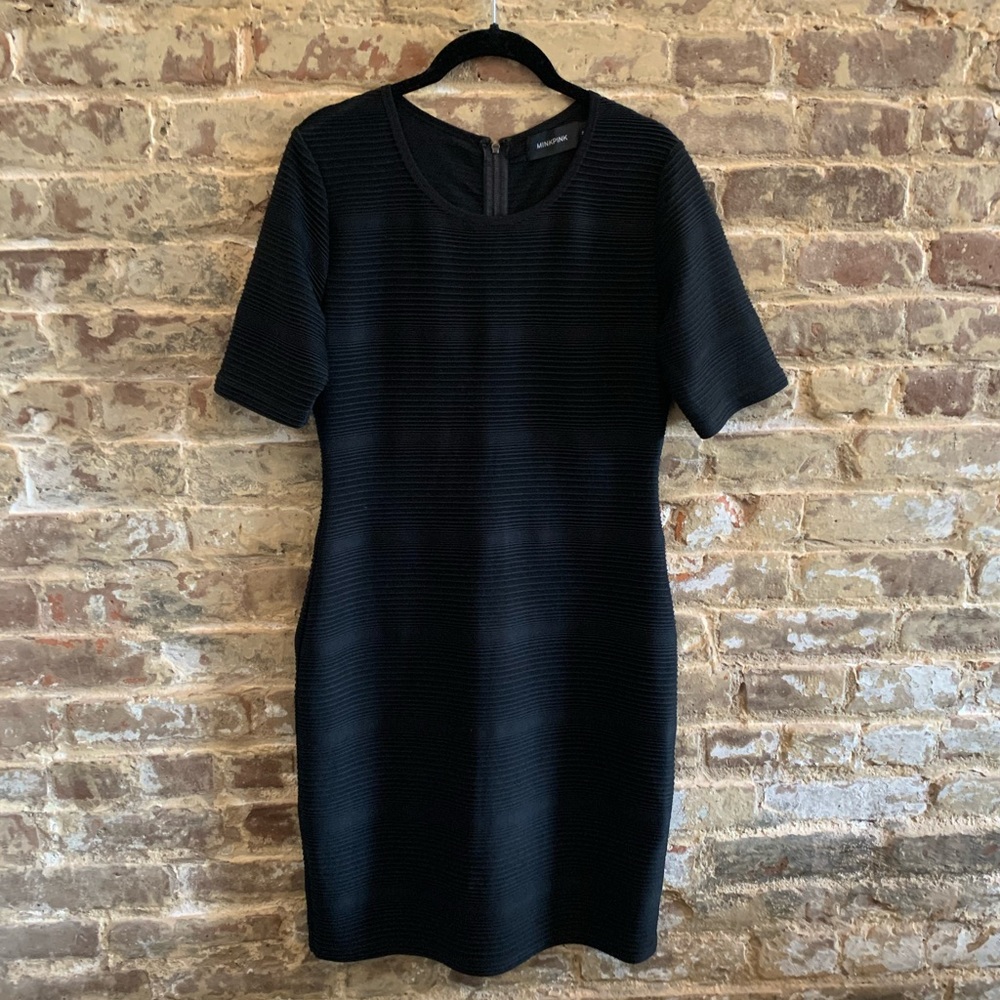 MINKPINK Little Black Dress w/ Rib Detailing
